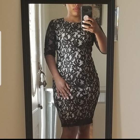 Olivia Matthews Black and Tan Lace Dress - Picture 8 of 8